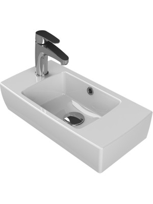 Turkuaz City Lavabo 25X50 cm (Soldan Batarya Delikli)