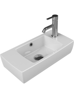 Turkuaz City Lavabo 25X50 cm (Sağdan Batarya Delikli)