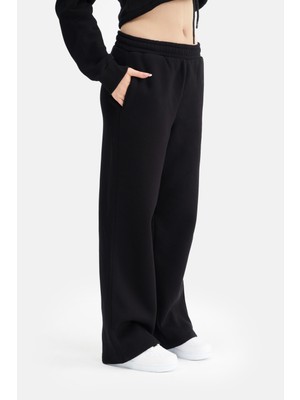 Mesfeno Kadın Beli Lastikli Jogger, Yüksek Bel, Wide Leg Pantolon