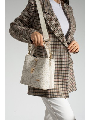 Just Polo Baskı Desenli Su Geçirmez 3 Gözlü Kadın Omuz Çantası 22X20CM