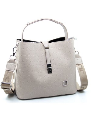 Just Polo Baskı Desenli Su Geçirmez 3 Gözlü Kadın Omuz Çantası 22X20CM