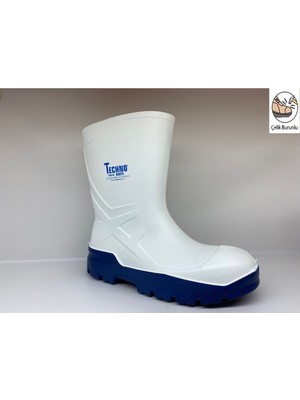 -30 Derece Soğuğa Dayanıklı S4 31 cm Kısa Boy %100 Su Geçirmez Poliüretan Çelik Burunlu Beyaz Çizme