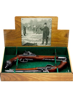 Denix 1825 Italyan Koleksiyon Çift Pistol Düello Seti 1/1 Ölçek Reprodüksiyon