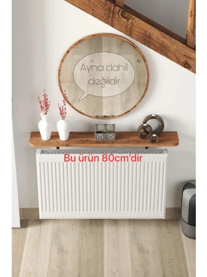 Atlantik Çam Petek Üstü Uçan Raf & Dresuar Duvar Montajsız Oval Kesim 80 cm