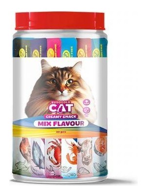 EuroGold Cat Sıvı Kedi Ödülü Karışık 6 Çeşit 30 x 15 gr Lezzetli Ödül Atıştırmalığı