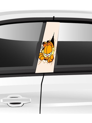 Özbey Reklam Araç Kapı Direk Folyo Etiketi Aksesuarı Desenli Seti (Sağ ve Sol Takım) - 25 x 50 cm