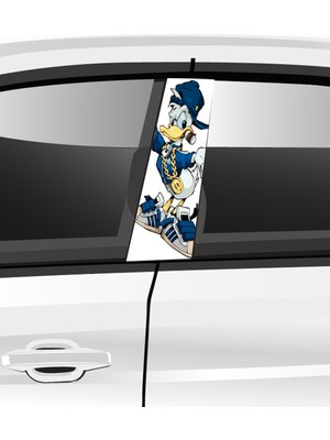 Özbey Reklam Araç Kapı Direk Folyo Etiketi Aksesuarı Desenli Seti (Sağ ve Sol Takım) - 25 x 50 cm