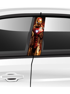 Özbey Reklam Araç Kapı Direk Folyo Etiketi Aksesuarı Desenli Seti (Sağ ve Sol Takım) - 25 x 50 cm