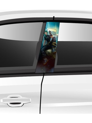 Özbey Reklam Araç Kapı Direk Folyo Etiketi Aksesuarı Desenli Seti (Sağ ve Sol Takım) - 25 x 50 cm