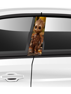 Özbey Reklam Araç Kapı Direk Folyo Etiketi Aksesuarı Desenli Seti (Sağ ve Sol Takım) - 25 x 50 cm