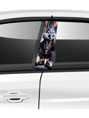 Özbey Reklam Araç Kapı Direk Folyo Etiketi Aksesuarı Desenli Seti (Sağ ve Sol Takım) - 25 x 50 cm