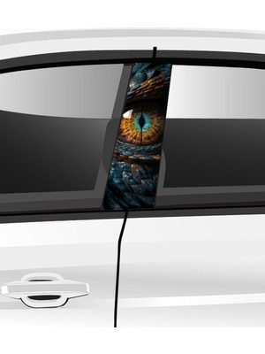 Özbey Reklam Araç Kapı Direk Folyo Etiketi Aksesuarı Desenli Seti (Sağ ve Sol Takım) - 25 x 50 cm