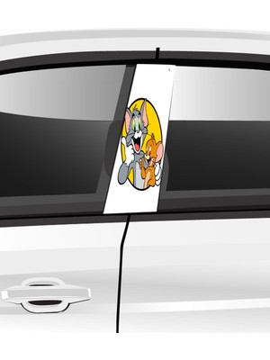 Özbey Reklam Araç Kapı Direk Folyo Etiketi Aksesuarı Desenli Seti (Sağ ve Sol Takım) - 25 x 50 cm