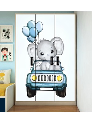 Özbey Reklam Çocuk Dolabı Kaplama Folyo Sticker Kendinden Yapışkanlı Çe7 ( Ölçüsü 150 x 160 cm / Tek Parça )