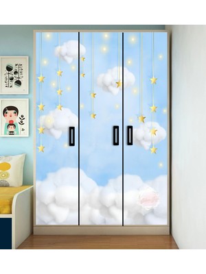 Özbey Reklam Çocuk Dolabı Kaplama Folyo Sticker Kendinden Yapışkanlı Çe6( Ölçüsü 150 x 160 cm / Tek Parça )