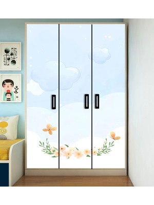 Özbey Reklam Çocuk Dolabı Kaplama Folyo Sticker Kendinden Yapışkanlı Çe5( Ölçüsü 150 x 160 cm / Tek Parça )