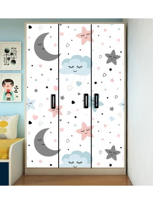 Özbey Reklam Çocuk Dolabı Kaplama Folyo Sticker Kendinden Yapışkanlı Çe8 ( Ölçüsü 150 x 160 cm / Tek Parça )