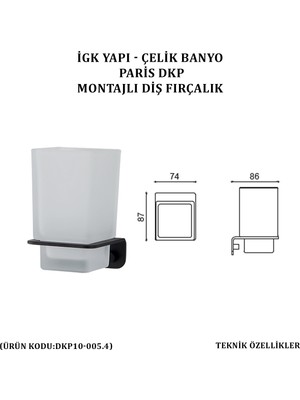 Çelik Banyo Paris Montajlı Diş Fırçalık (DKP10-005.4)