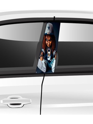 Özbey Reklam Araç Kapı Direk Folyo Etiketi Aksesuarı Desenli Seti (Sağ ve Sol Takım)