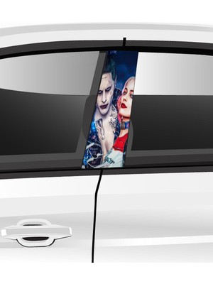 Özbey Reklam Araç Kapı Direk Folyo Etiketi Aksesuarı Desenli Seti (Sağ ve Sol Takım)