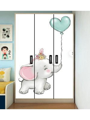 Özbey Reklam Çocuk Dolabı Kaplama Folyo Sticker Kendinden Yapışkanlı Çe9 (  Tek Parça )
