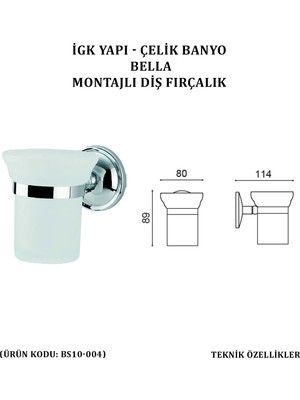 Çelik Banyo Bella Diş Fırçalık (BS10-004)