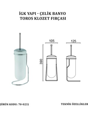 Çelik Banyo Toros Klozet Fırçası (70-023)