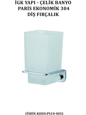 Çelik Banyo Paris Montajlı Diş Fırçalık (PS10-005)