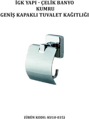 Çelik Banyo Kumru Geniş Kapaklı Tuvalet Kâğıtlığı (KU10-035)