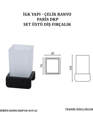 Çelik Banyo Paris Set Üstü Diş Fırçalık (DKP10-019.4)