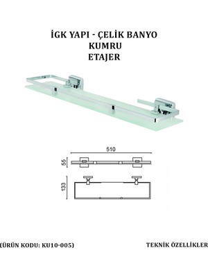 Çelik Banyo Kumru Etajer (KU10-005)