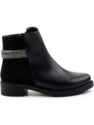 Bambi Siyah Siyah Süet  Kadın Bot & Bootie K02156201209