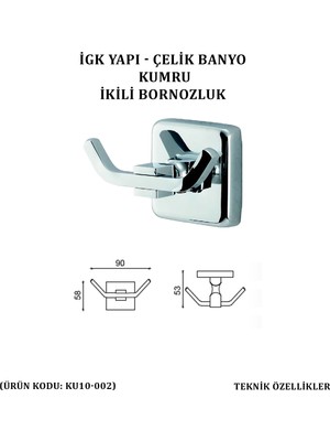 Çelik Banyo Kumru Bornozluk Çiftli (KU10-002)