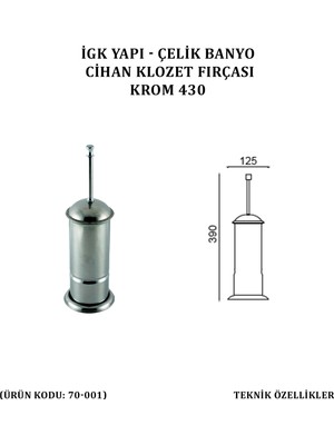 Çelik Banyo Cihan Klozet Fırçası Krom (70-001)