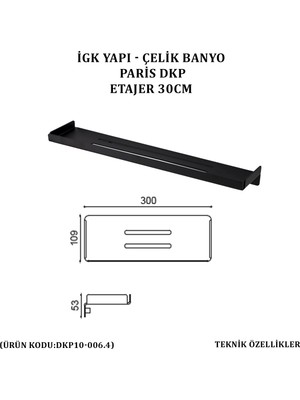 Çelik Banyo Paris Etajer 30 cm (DKP10-006.4)