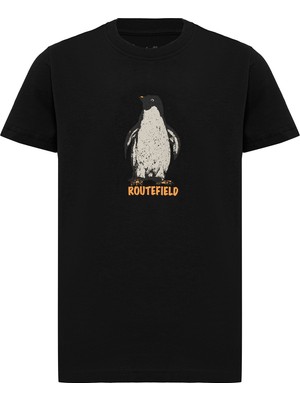 Routefield Treykids Unisex Çocuk Siyah Tişört