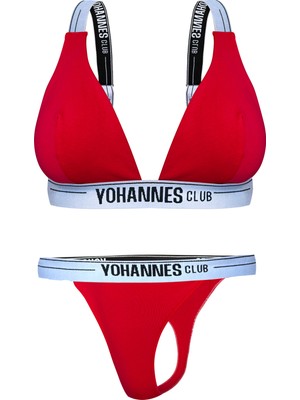 Yohannes Club Yohannesclub, Kadın, Iç Çamaşırı Takımı, (Las. Askılı Sütyen-Tanga),  Kırmızı