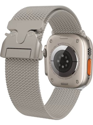Kip GSM Apple Watch Uyumlu Seri 8 7 6 5 4 Se 42 44 45MM Paslanmaz Çelik Metal Hasır  Kordon Ayarlama Aparatlı
