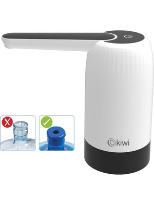 Kiwi Şarjlı Damacana Su Pompası - Beyaz - 5X12X4 cm