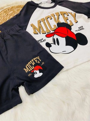 Asel Kids Mickey Mouse Baskılı Şort T-Shirt Takım