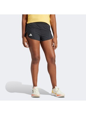 Adidas Adizero Essentials Kadın Siyah Antrenman Şortu.-