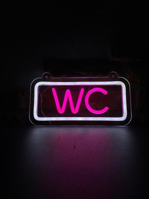 Neonite 'wc' Işıklı Neon LED Dekoratif Duvar Yazısı Tabelası (25X12CM)