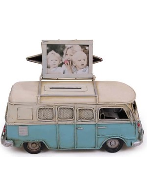 Urz Kids Dekoratif Metal Minibüs Çerçeveli ve Kumbaralı