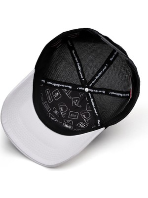 Black Börk V1 Trucker Kurt -5sb Kod Logolu Unisex Beyaz Siperli-Siyah Şapka