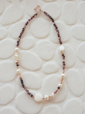 Canka Ametis Taş İnci Gümüş Kolye