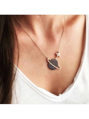 Canka Satürn Gümüş Kolye