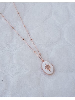 Canka Kutup Yıldız Kapaklı Neon Gümüş Kolye