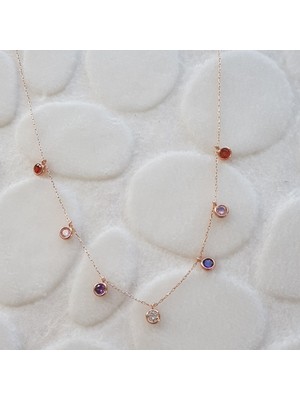 Canka Doğaltaş Sallantılı Gümüş Kolye