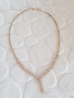 Canka Altın Kaplama Gerdanlıklı Gümüş Kolye