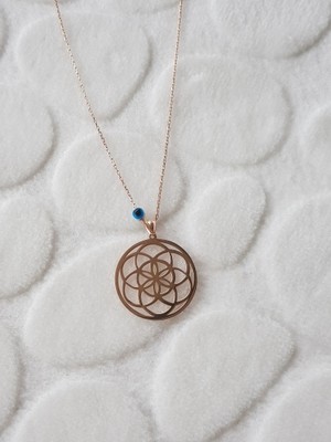 Canka Lotus Lazer Kesim Gümüş Kolye